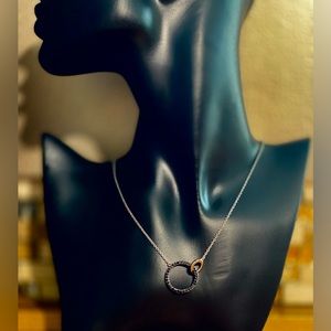 Black Diamond Duet Circle Necklace